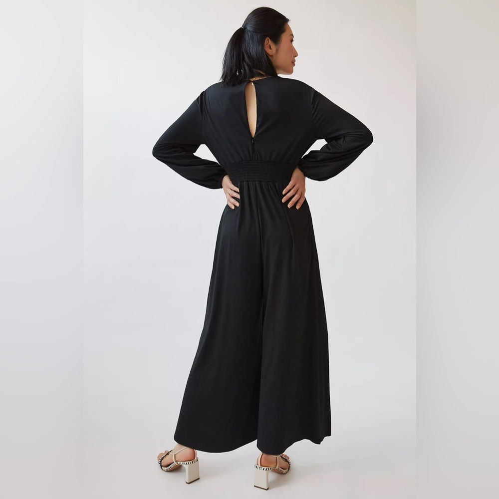 New🌟Anthropologie -Hutch Wide Leg V Neck Jumpsuit - Picture 5 of 8